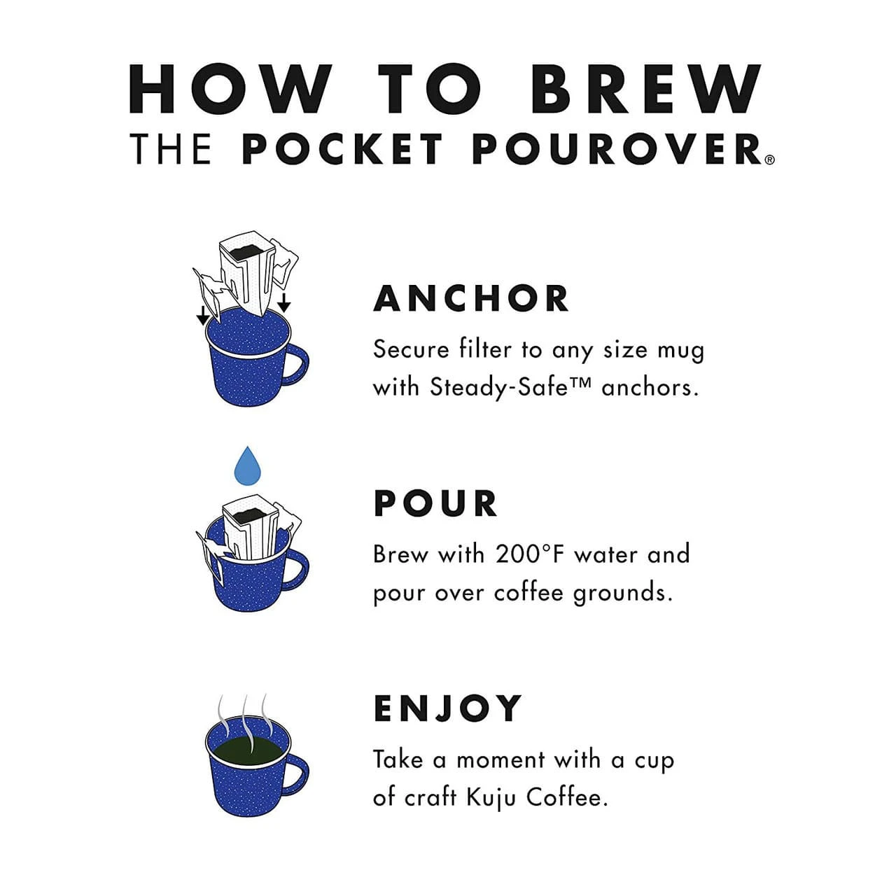 Kuju Coffee Pocket PourOver One-Cup Pouch Base Camp Blend Coffee 2 Kuju Coffee Pocket PourOver One-Cup Pouch Base Camp Blend Coffee - Image 2