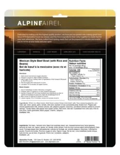 AlpineAire Mexican Style Beef Bowl -Outdoor Camping Shop image 3034