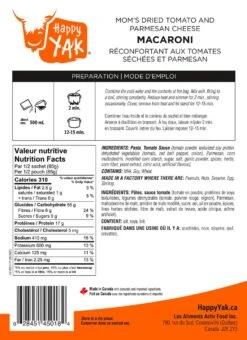 Happy Yak Mom's Dried Tomato And Cheese Macaroni -Outdoor Camping Shop image 3044