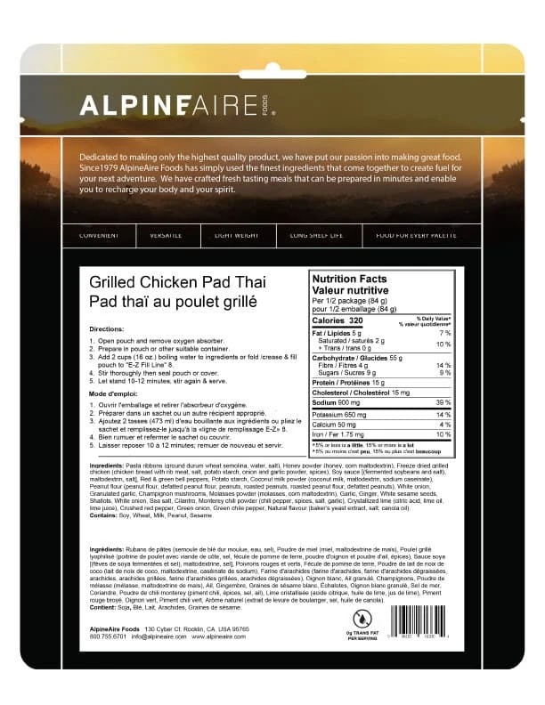 AlpineAire Grilled Chicken Pad Thai 2 AlpineAire Grilled Chicken Pad Thai - Image 2