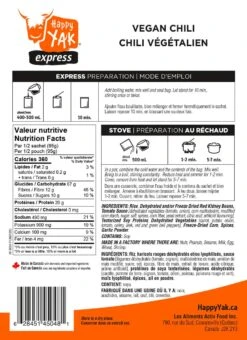 Happy Yak Vegetarian Chili 5 Happy Yak Vegetarian Chili -Outdoor Camping Shop image 3289