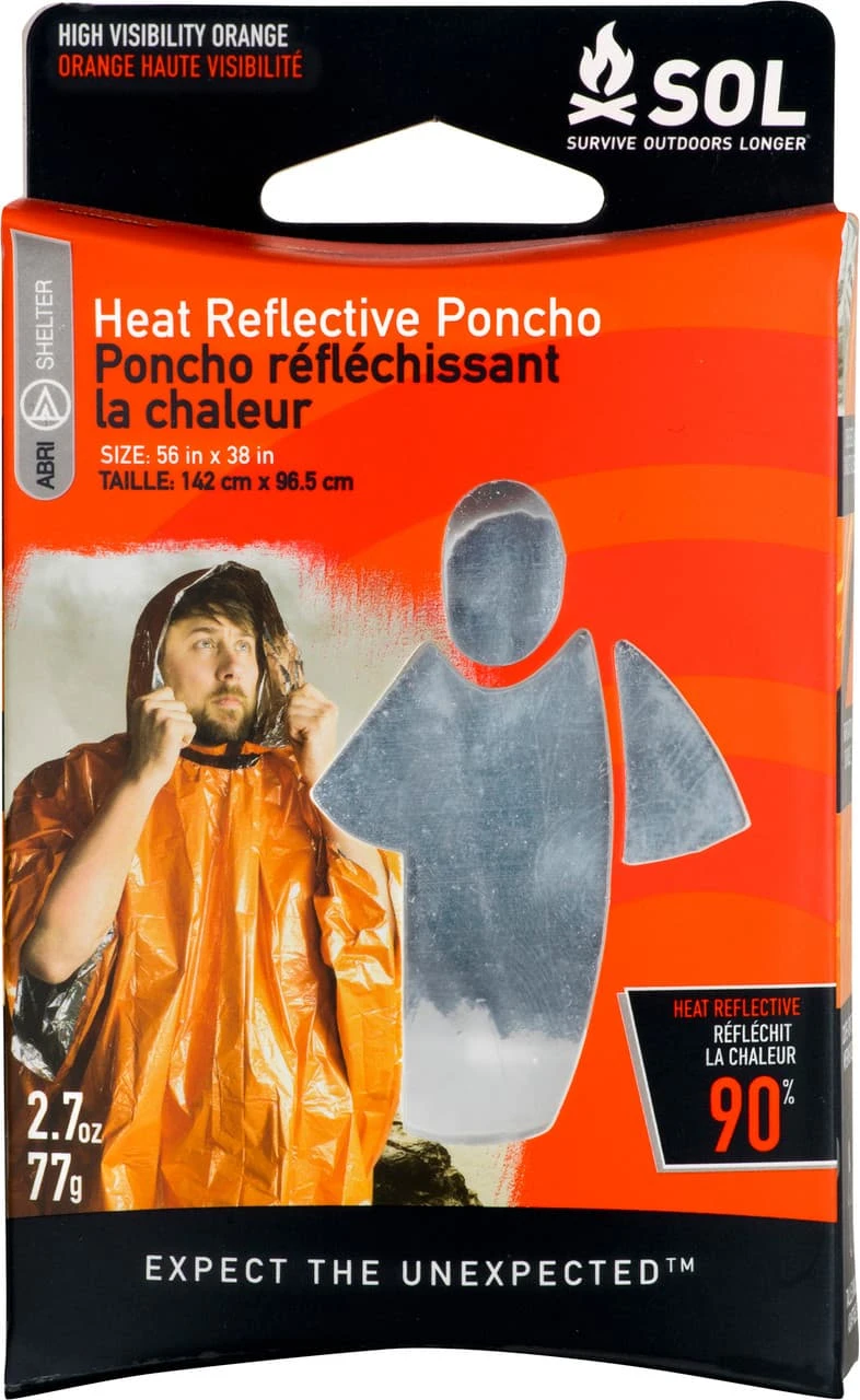 Survive Outdoors Longer Heat Reflective Poncho 1 Survive Outdoors Longer Heat Reflective Poncho